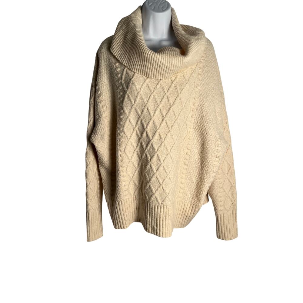 Draper James 3X Cream Cable Knit Cowl Neck Sweater Soft Cozy Plus Size